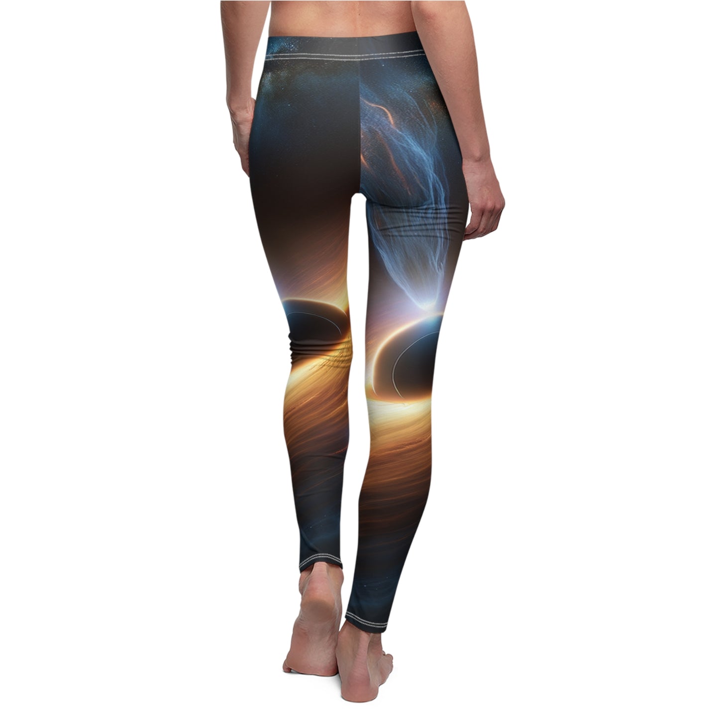 "Discs of Illumination: Black Hole Reverie" - Casual Leggings