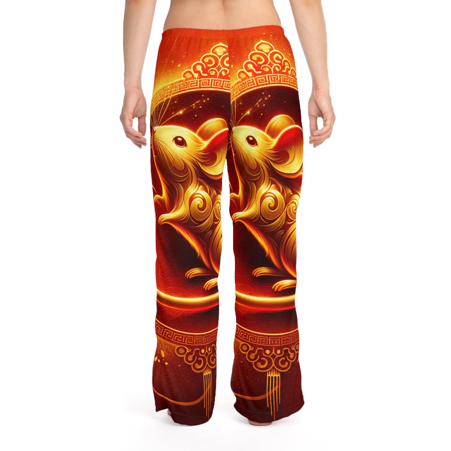 "Émissaire d'or : hommage du Nouvel An lunaire" - Pantalon de détente pour femme