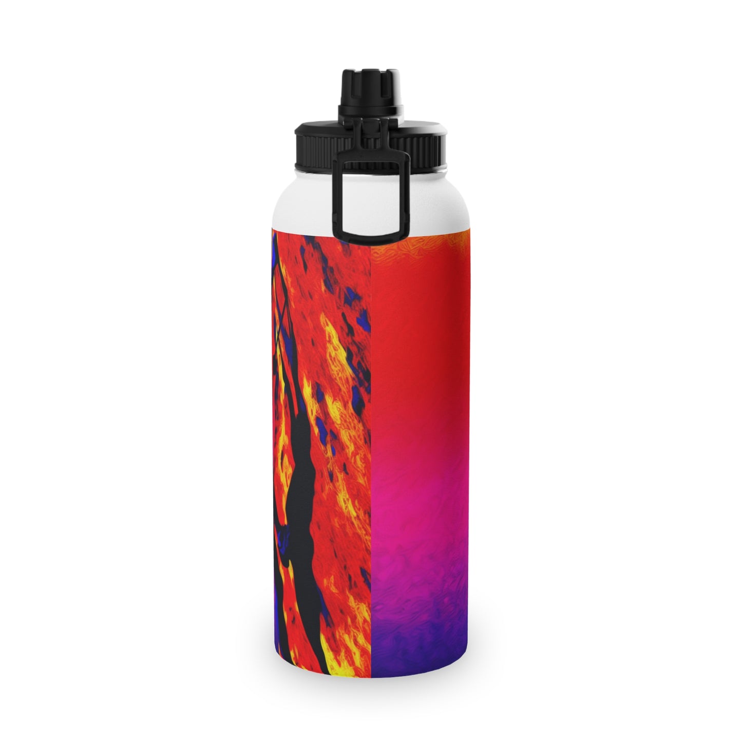 "Technicolour Ascent: The Digital Highline" - Sports Water Bottle