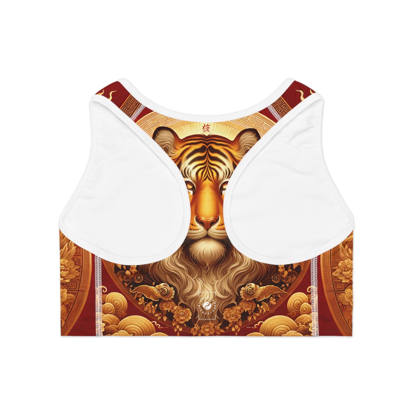 "Golden Majesty: Ascension of the Lunar Tiger" - High Performance Sports Bra