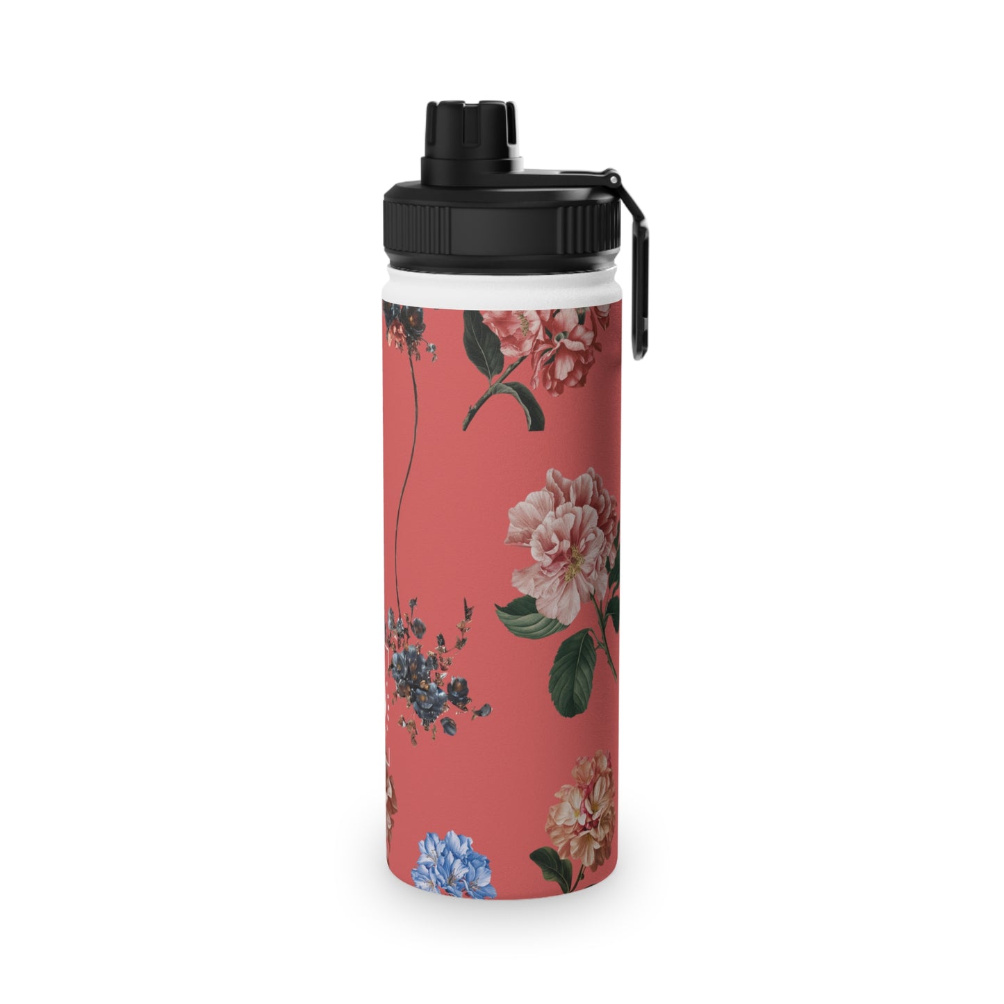 Botanicals on Coral - Sports Water Bottle