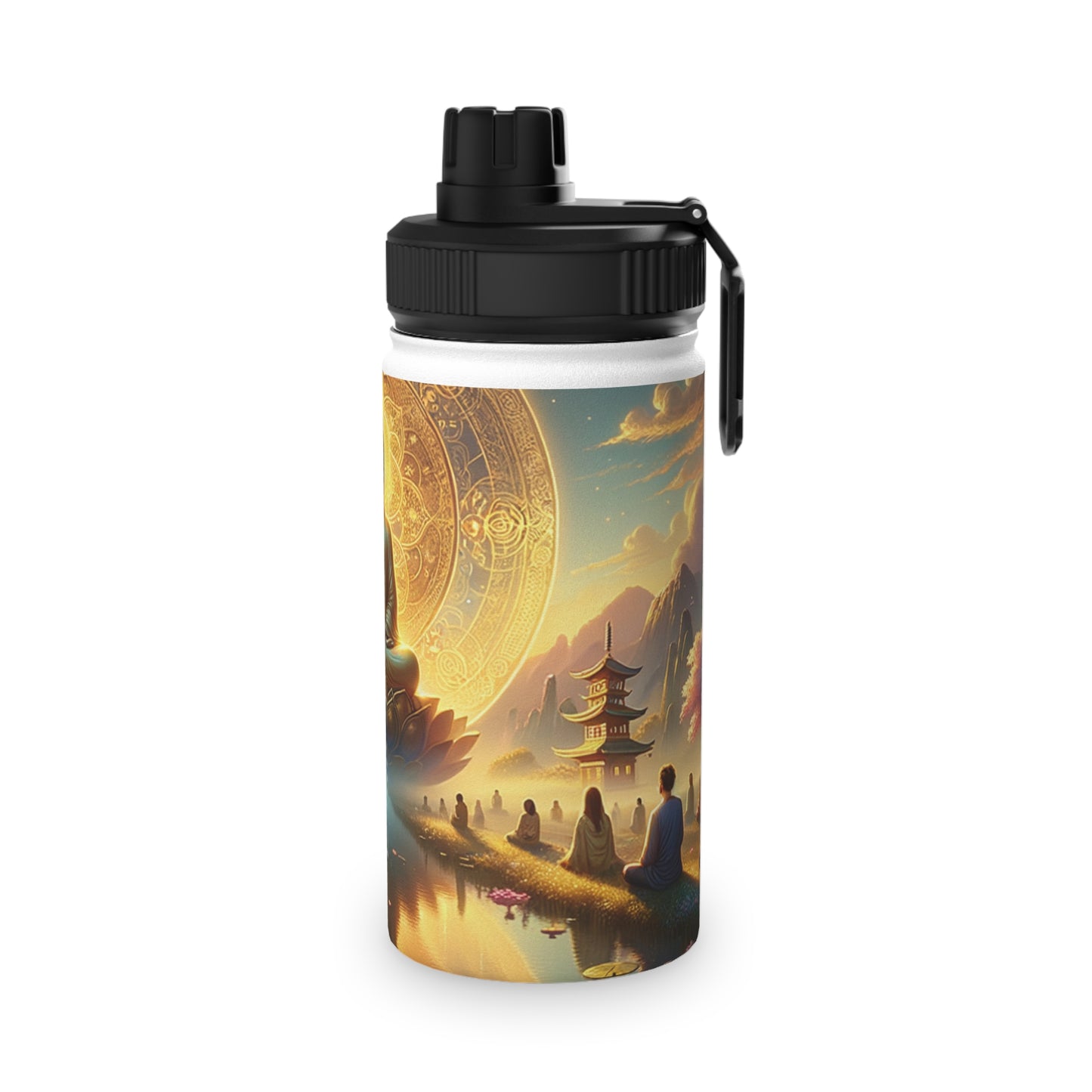 "Serenity in Transience: Illuminations of the Heart Sutra" - Sports Water Bottle