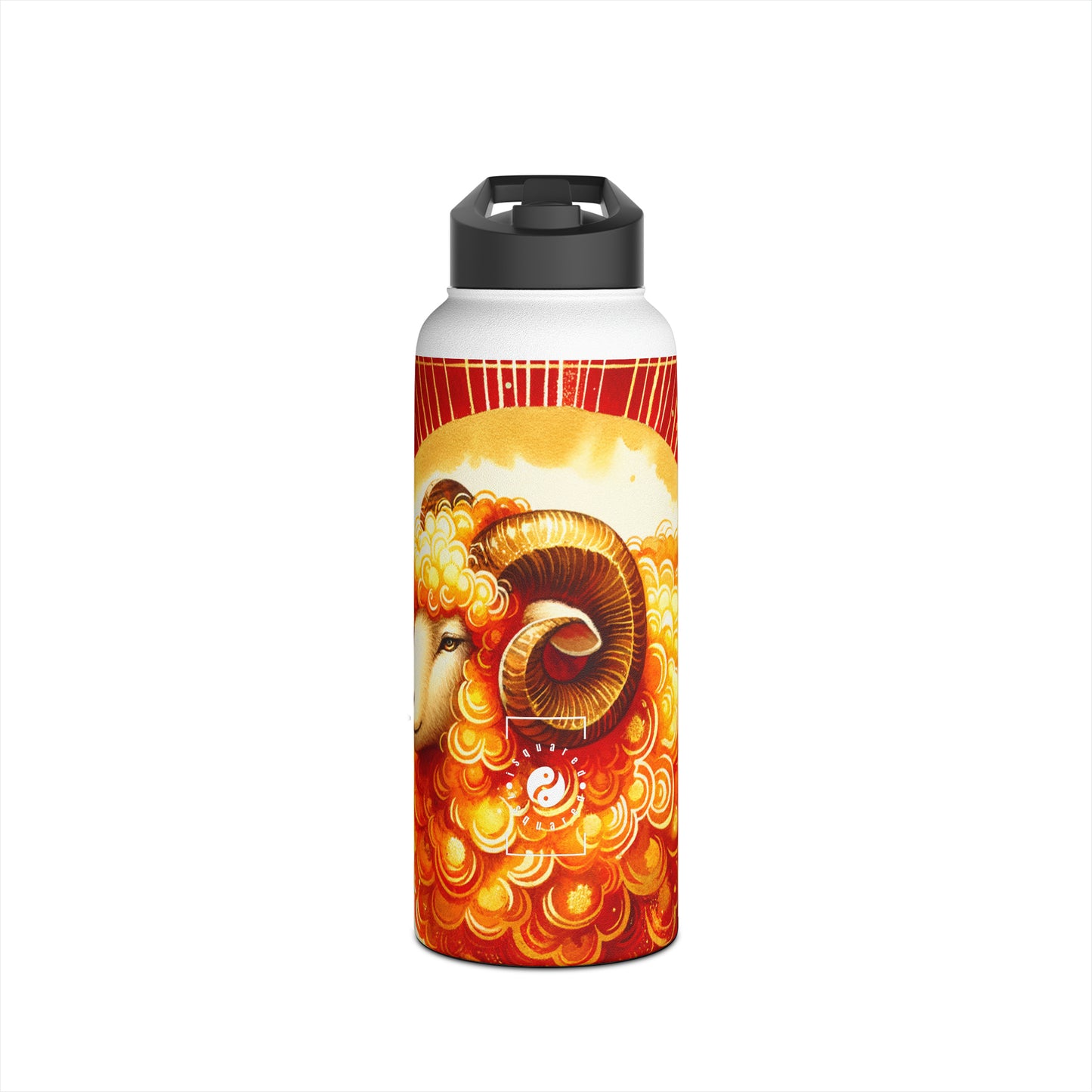 "Auspicious Gold of Divine Ewe: A Lunar New Year Revelry" - Water Bottle