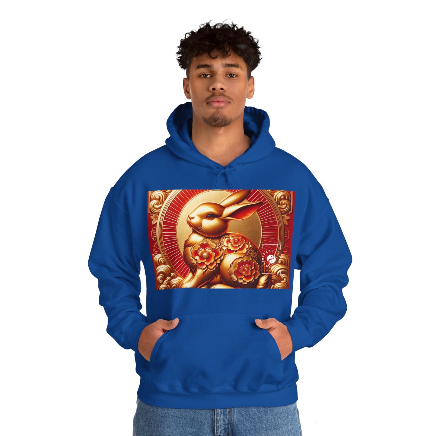 "Golden Blessings: Lunar Rabbit's Resplendence" - Hoodie