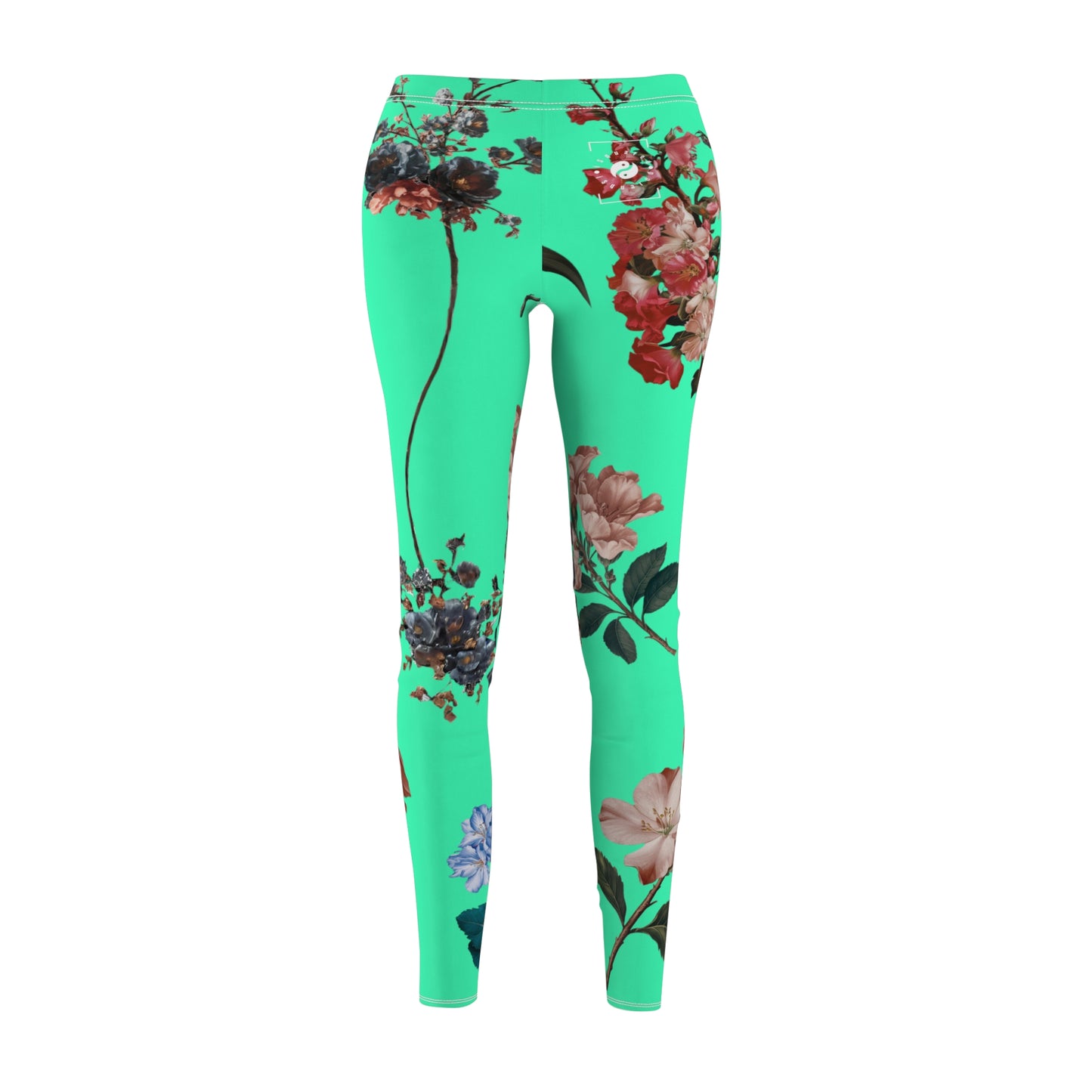 Botanicals on Turquoise - Casual Leggings