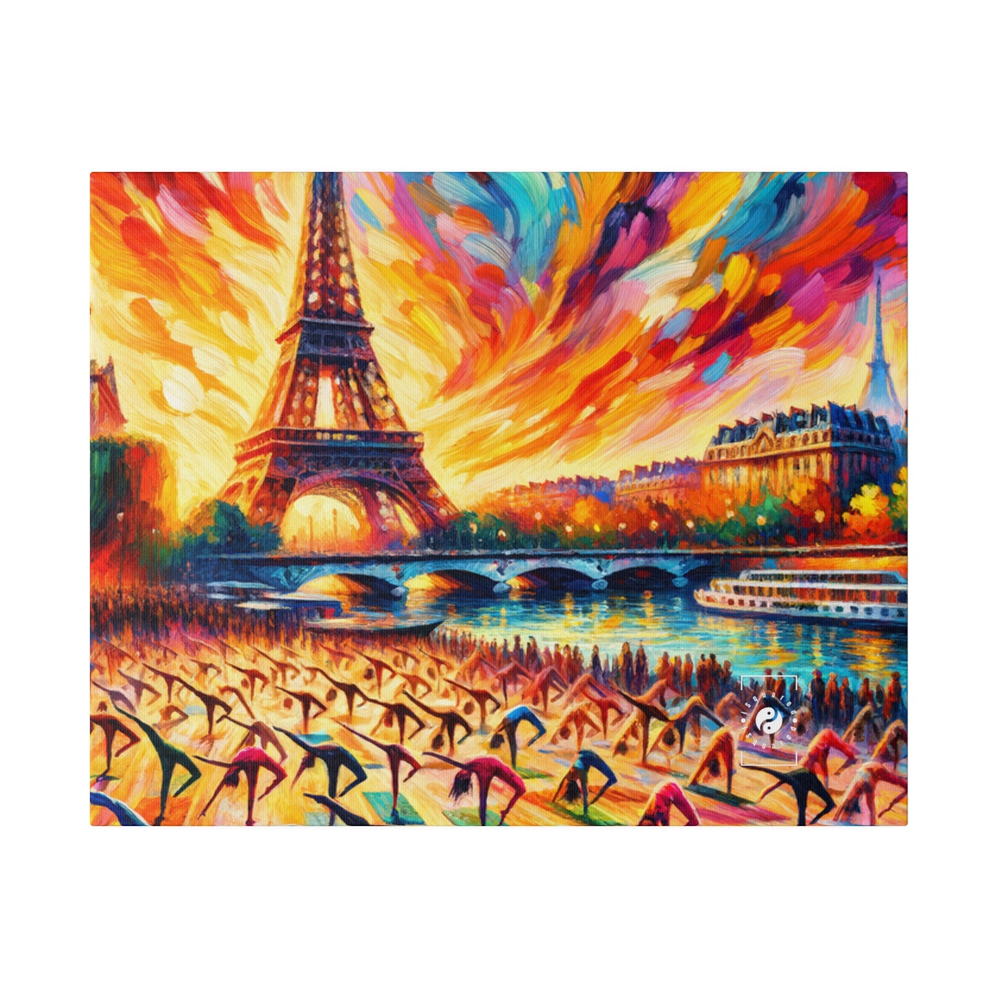 Parisian Yoga Chic - Art Print Canvas