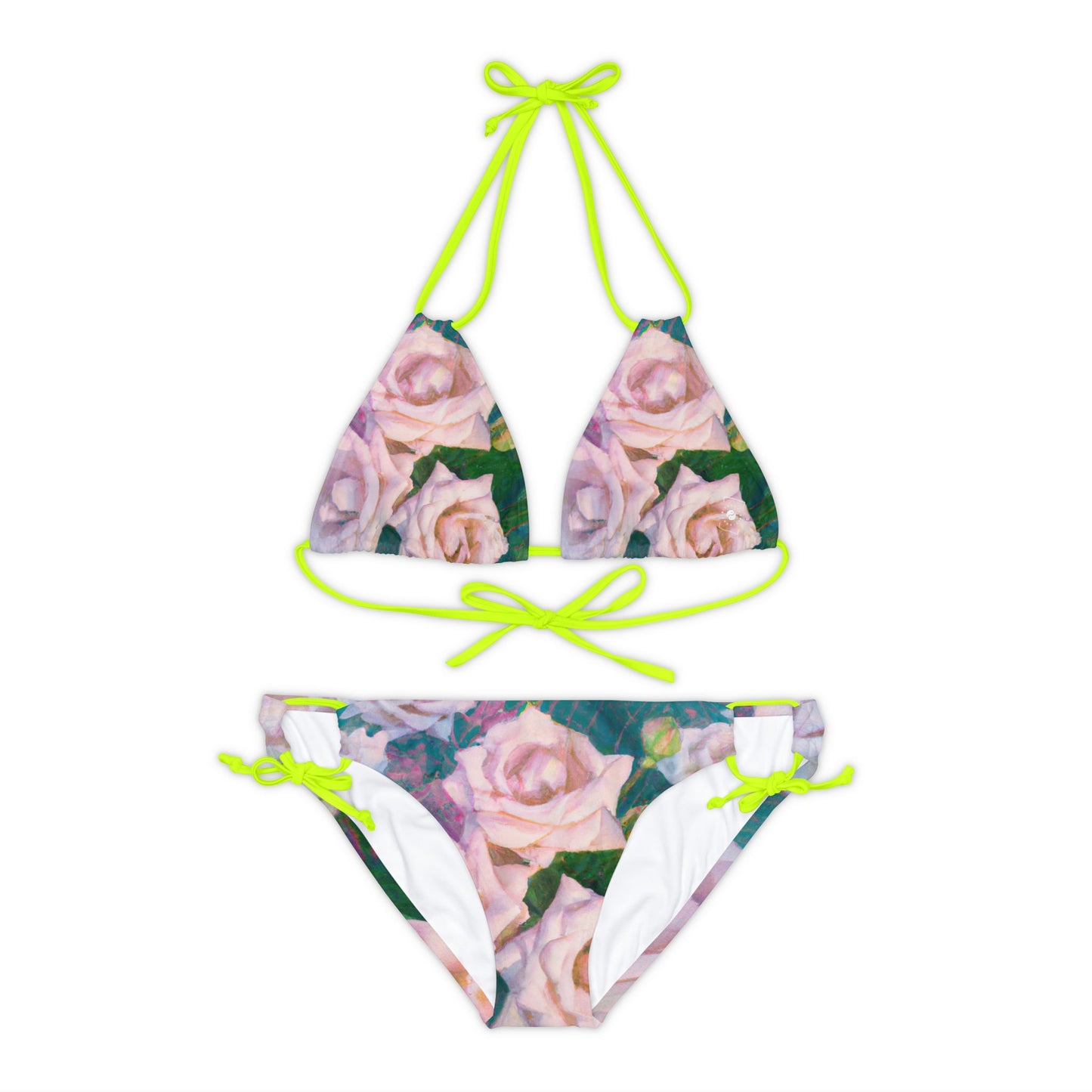 Cosmic Roses - Lace-up Bikini Set