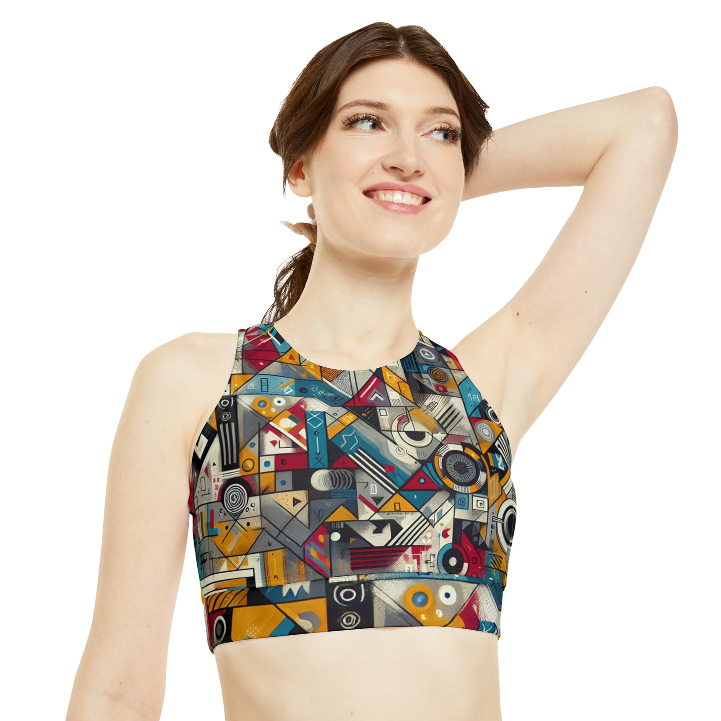 Basquiandinsky - High Neck Crop Top