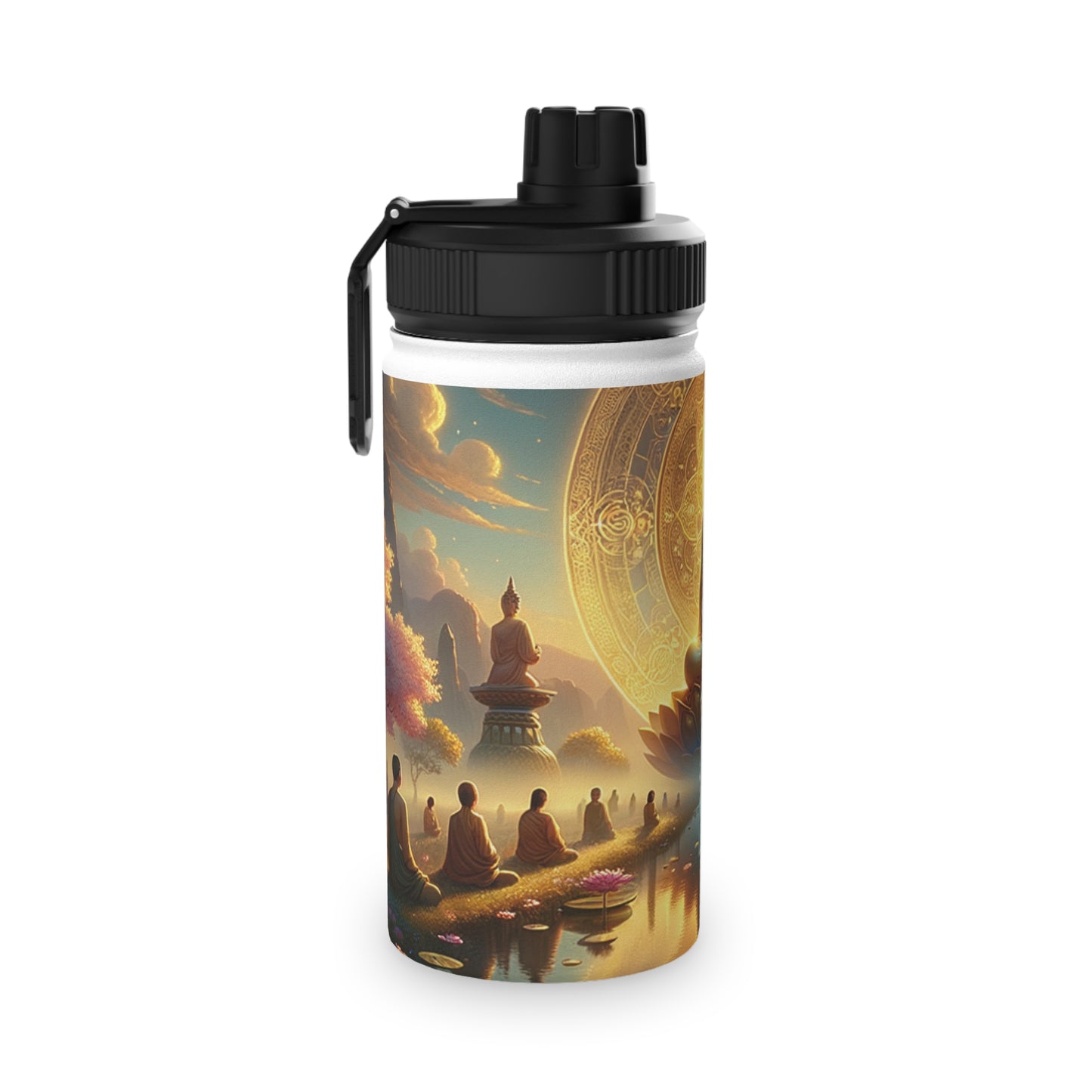 "Serenity in Transience: Illuminations of the Heart Sutra" - Sports Water Bottle