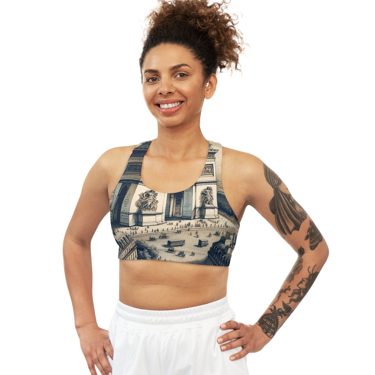 "Majesty of the Arc: A Napoleon Era Portrait" - Seamless Sports Bra