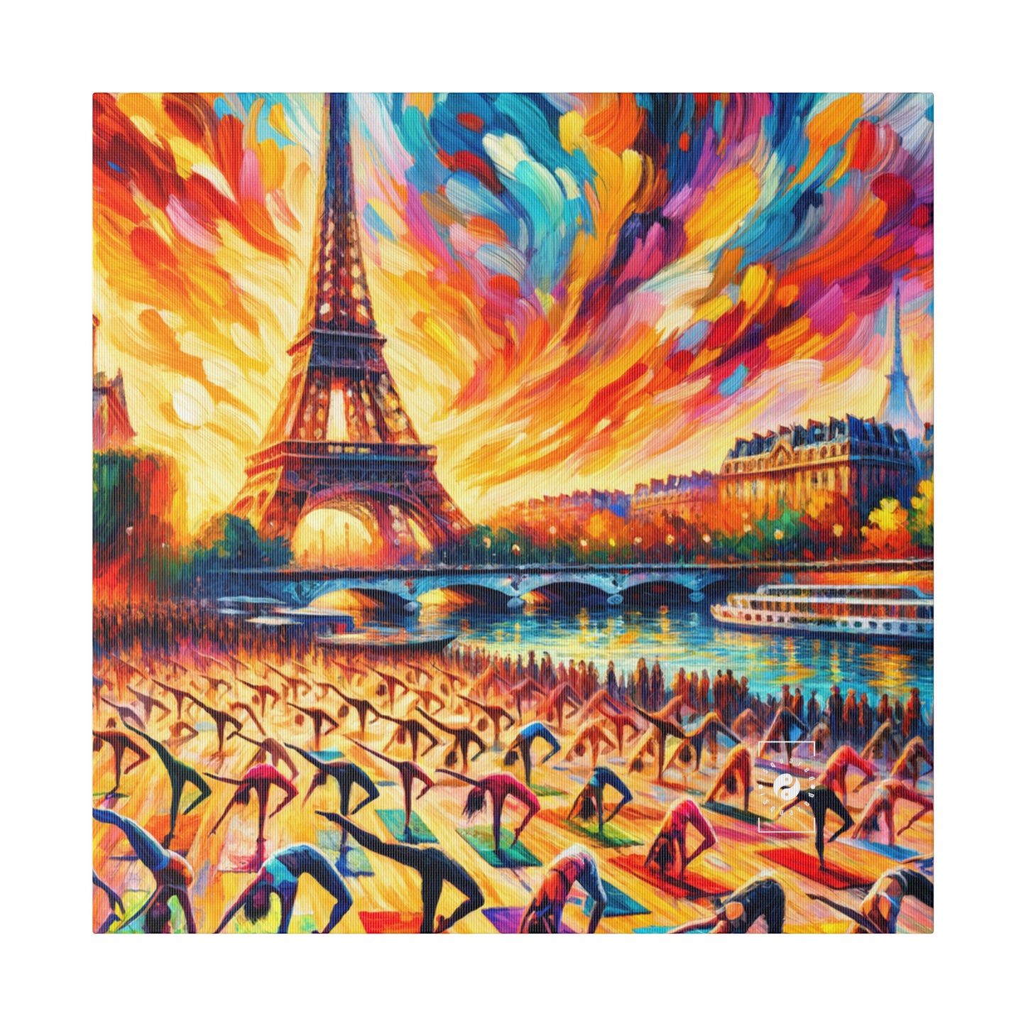 Parisian Yoga Chic - Art Print Canvas