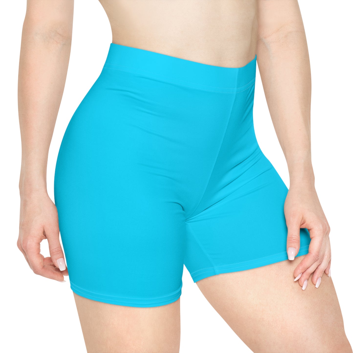 #04D9FF Bleu fluo - Short de yoga chaud