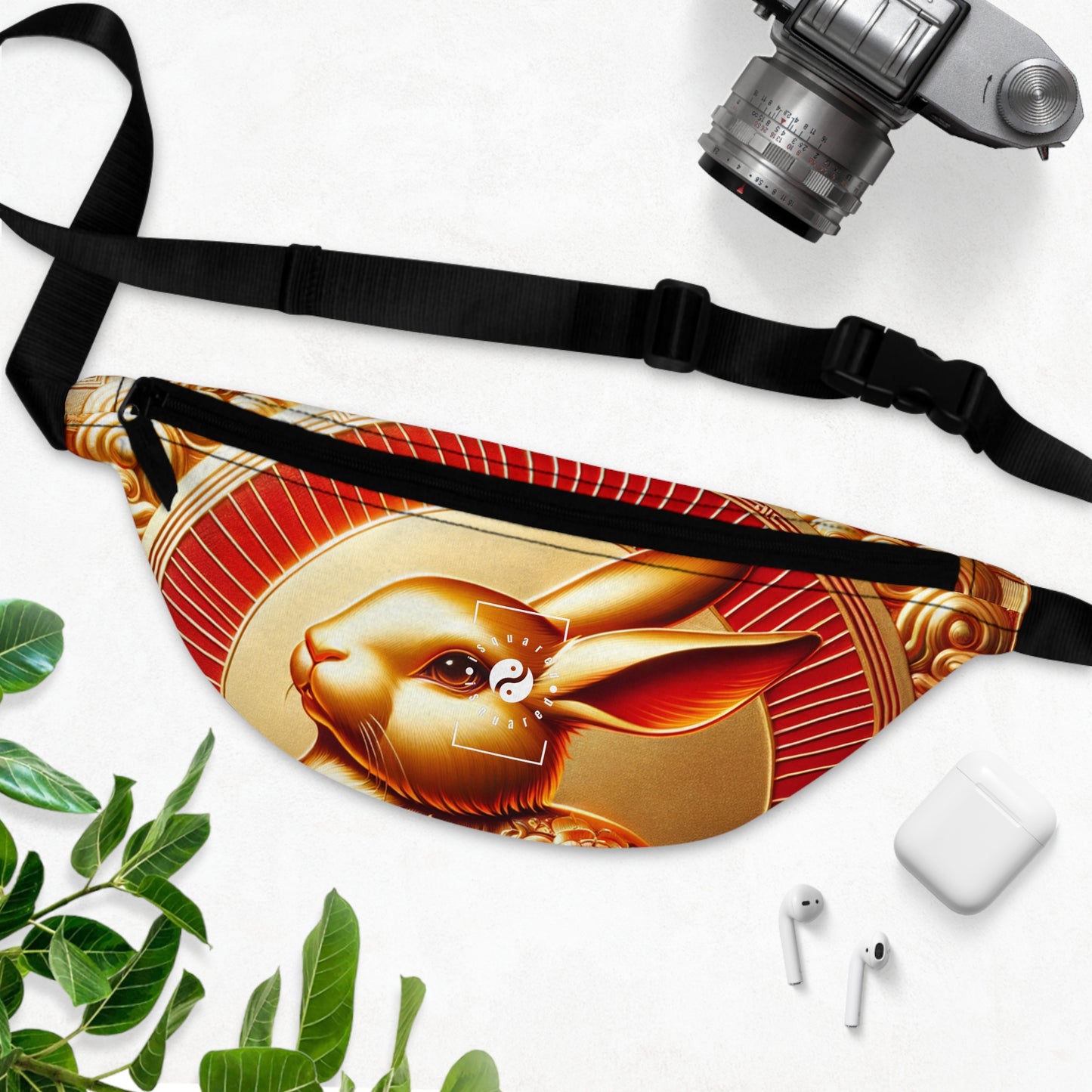 "Golden Blessings: Lunar Rabbit's Resplendence" - Fanny Pack