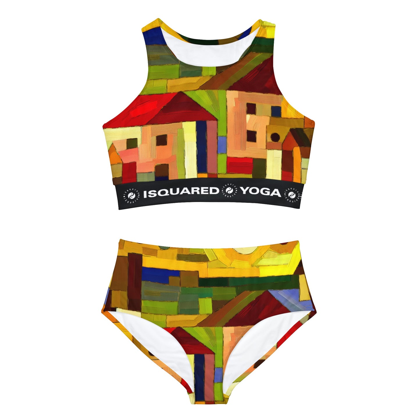 "Adobes de terre dans les teintes de Hundertwasser" - Ensemble de bikini de yoga chaud