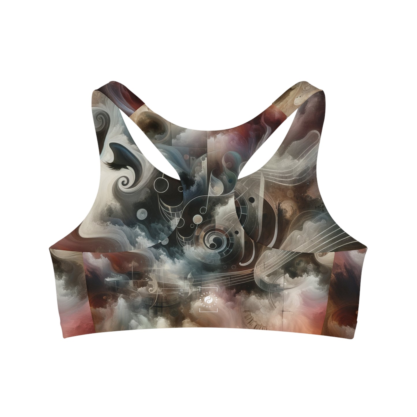 "Harmony of Descent: An Abstract Ode to La Traviata" - Seamless Sports Bra