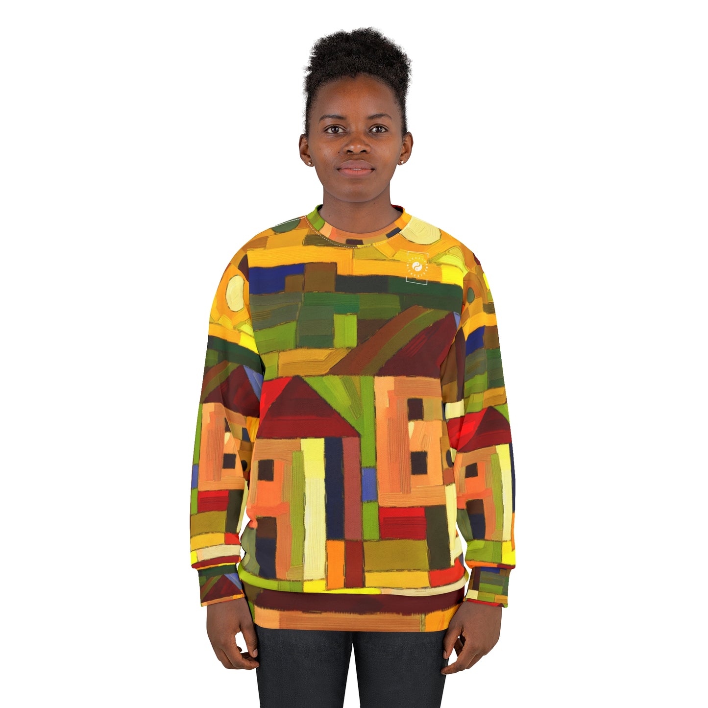 "Earthen Adobes in Hues of Hundertwasser" - Unisex Sweatshirt