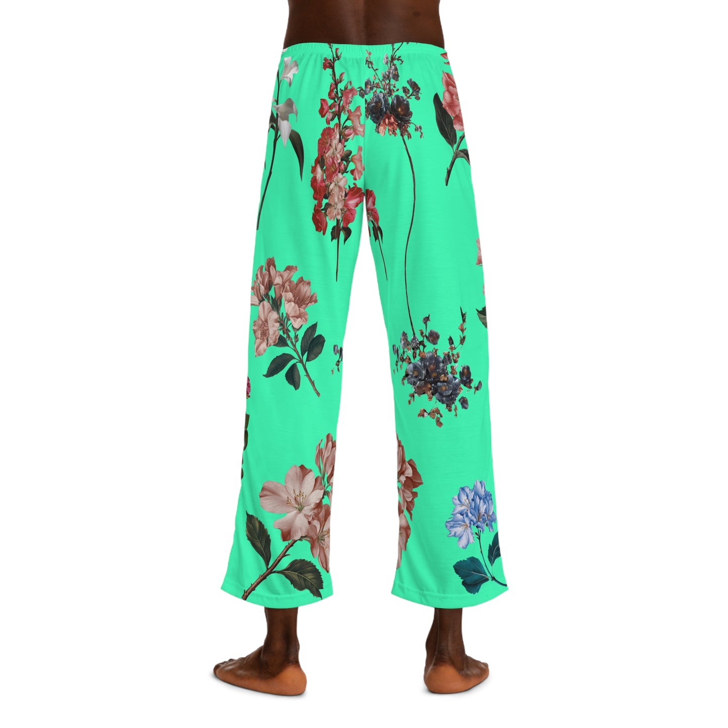 Botanicals on Turquoise - men's Lounge Pants