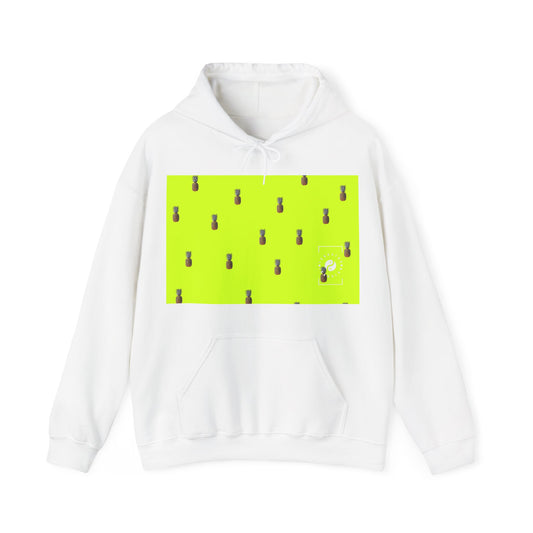 #D7FF11 Jaune vif + Ananas - Sweat à capuche