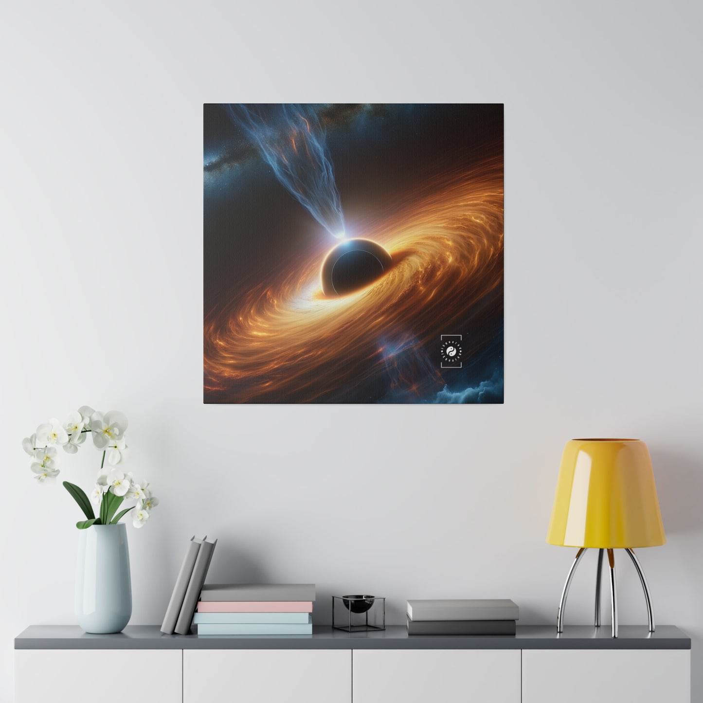 "Discs of Illumination: Black Hole Reverie" - Art Print Canvas