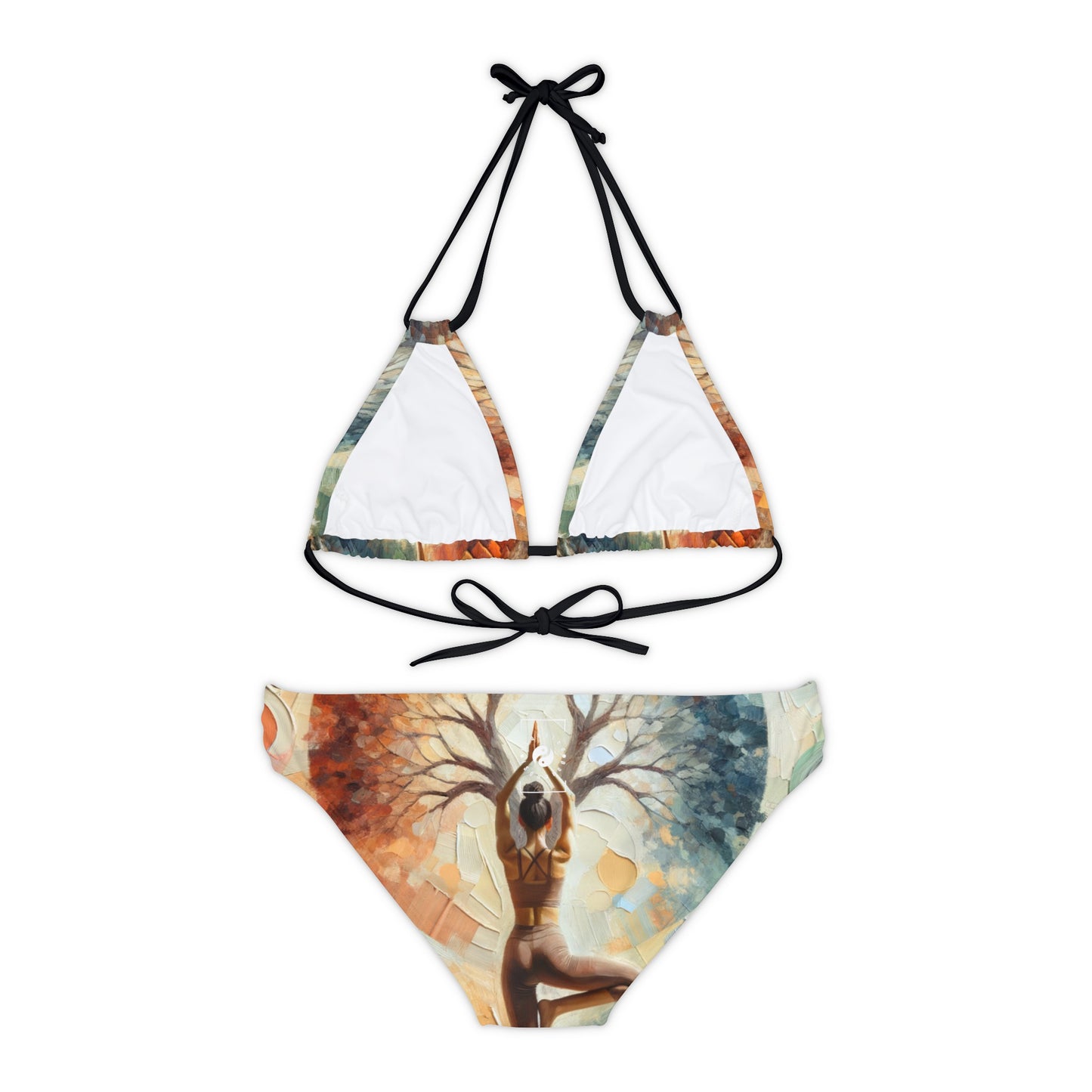 "Stability in Surrender: Vrikshasana in Harmony with Earth" - Lace-up Bikini Set