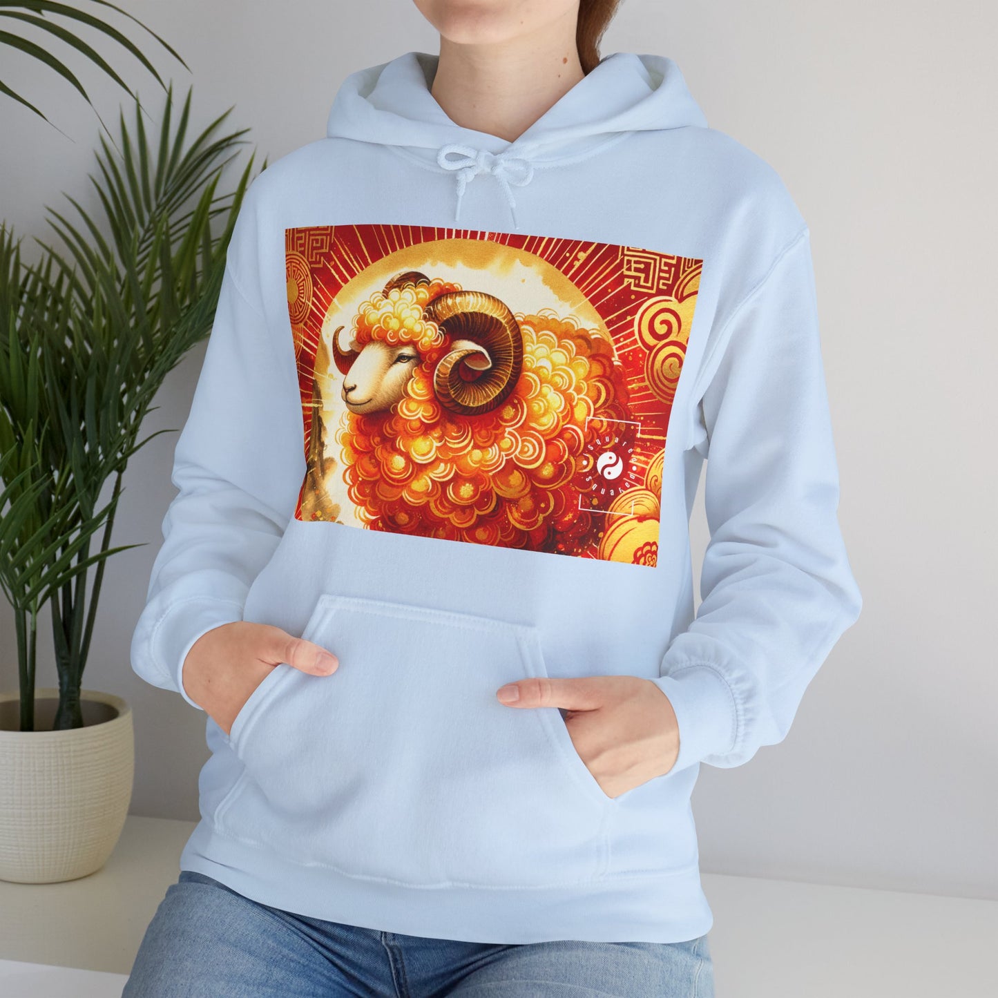 "Auspicious Gold of Divine Ewe: A Lunar New Year Revelry" - Hoodie