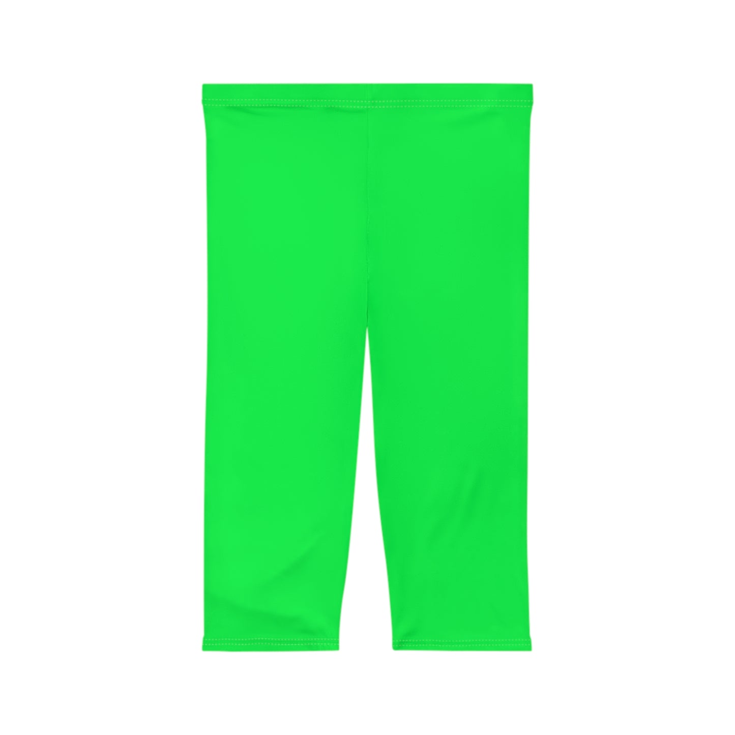#0FFF50 Neon Green - Capri Shorts
