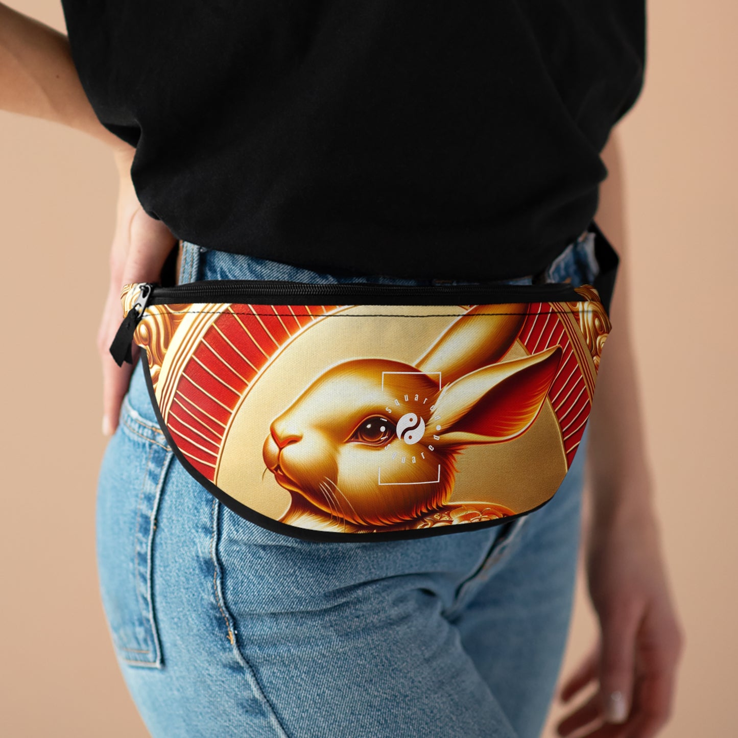 "Golden Blessings: Lunar Rabbit's Resplendence" - Fanny Pack