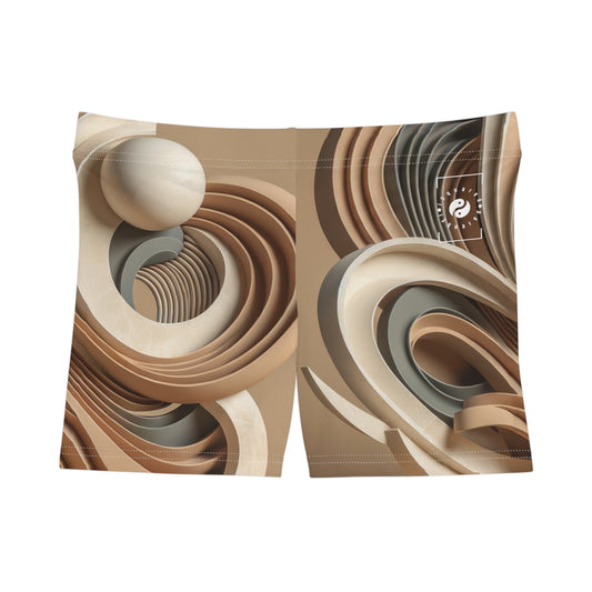 "Hepworth Hues: An Earth Tone Symphony" - Mini Hot Yoga Short