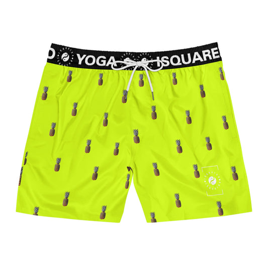 #D7FF11 Sharp Yellow + Pineapple - Short de bain (mi-long) pour Homme