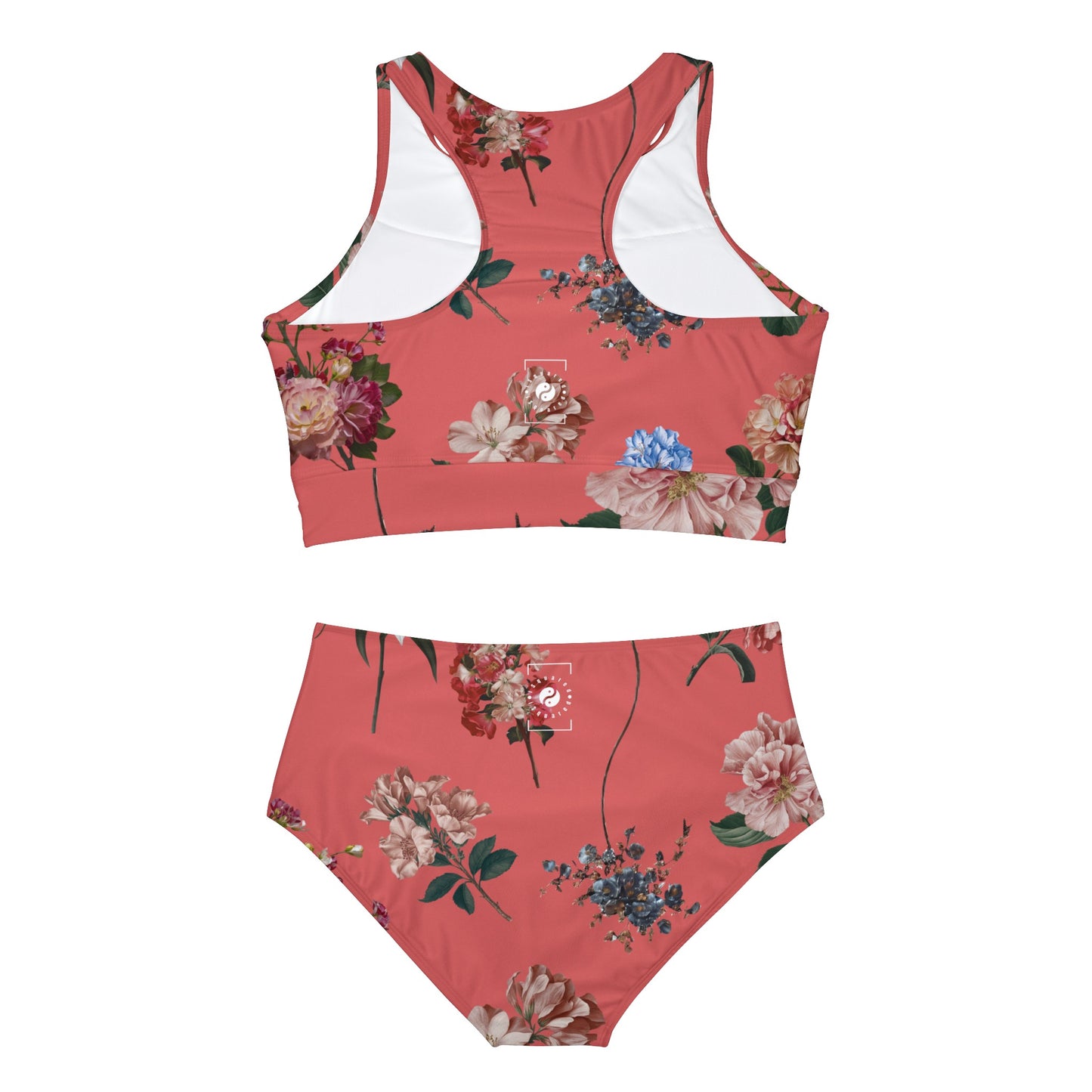 Botanicals on Coral - Hot Yoga Bikini Set