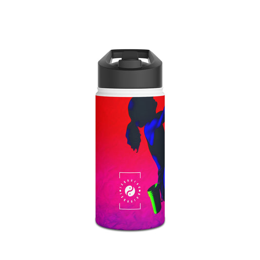 "Technicolour Ascent: The Digital Highline" - Water Bottle