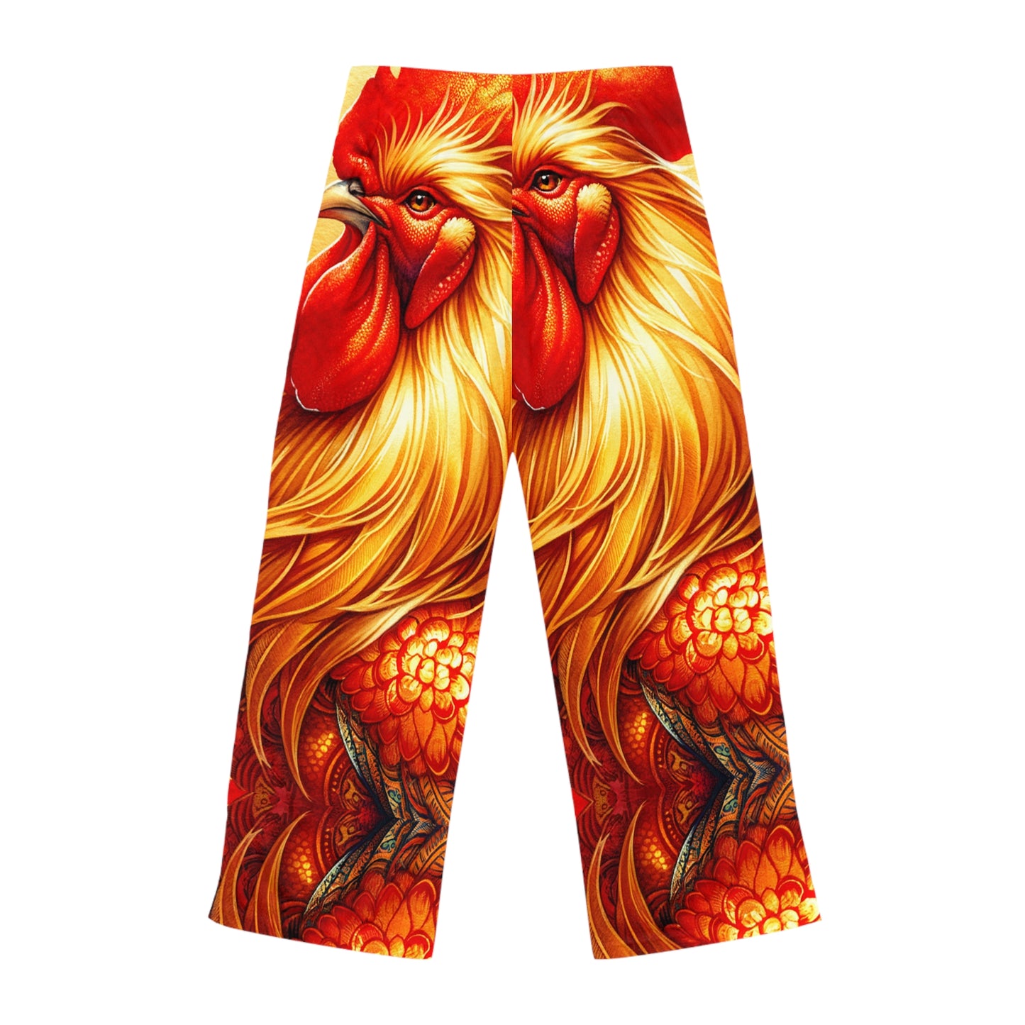 "Crimson Dawn: The Golden Rooster's Rebirth" - Women lounge pants