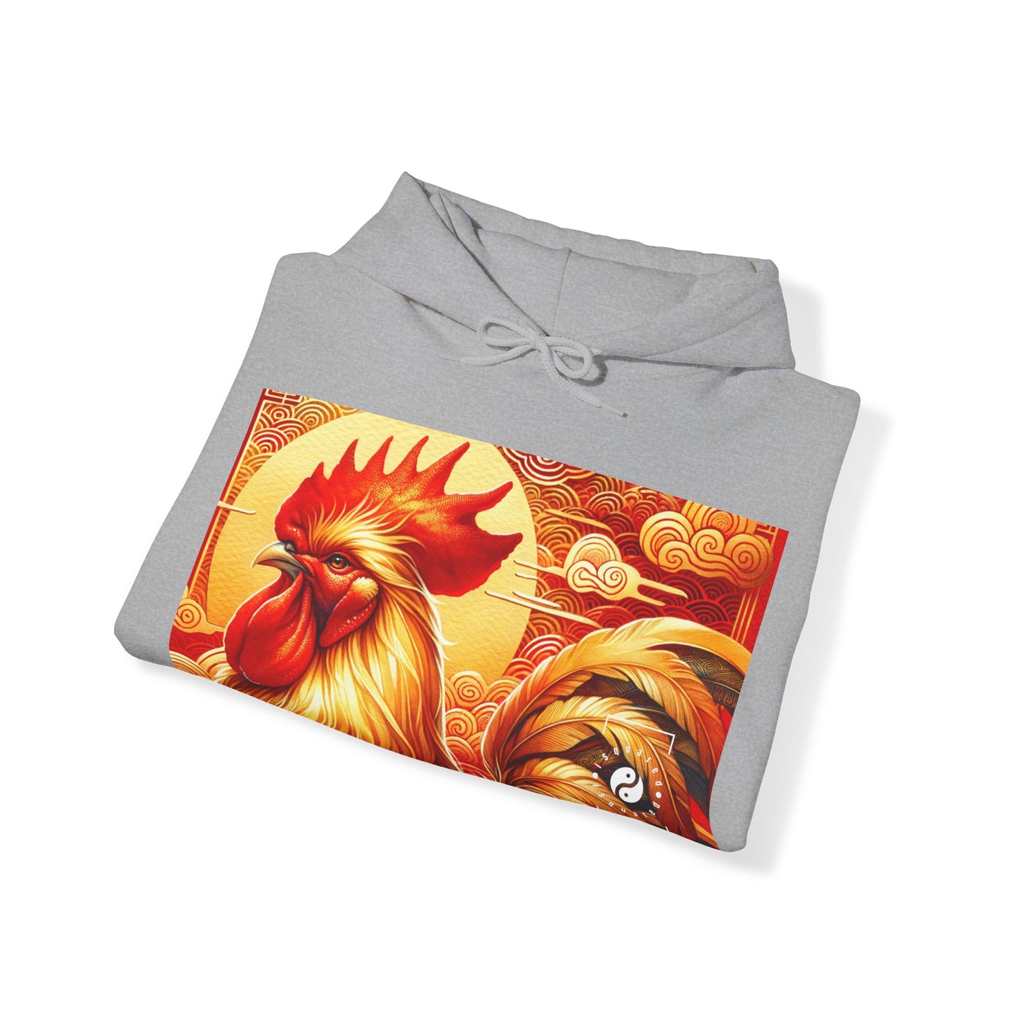 "Crimson Dawn: The Golden Rooster's Rebirth" - Hoodie