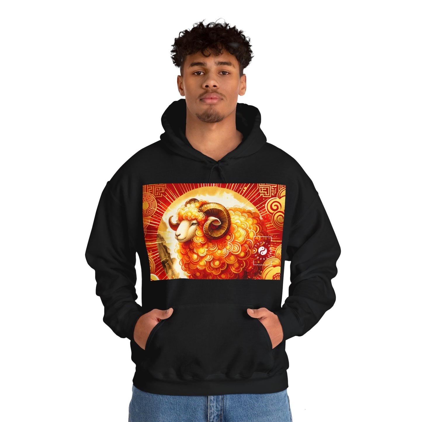 "Auspicious Gold of Divine Ewe: A Lunar New Year Revelry" - Hoodie