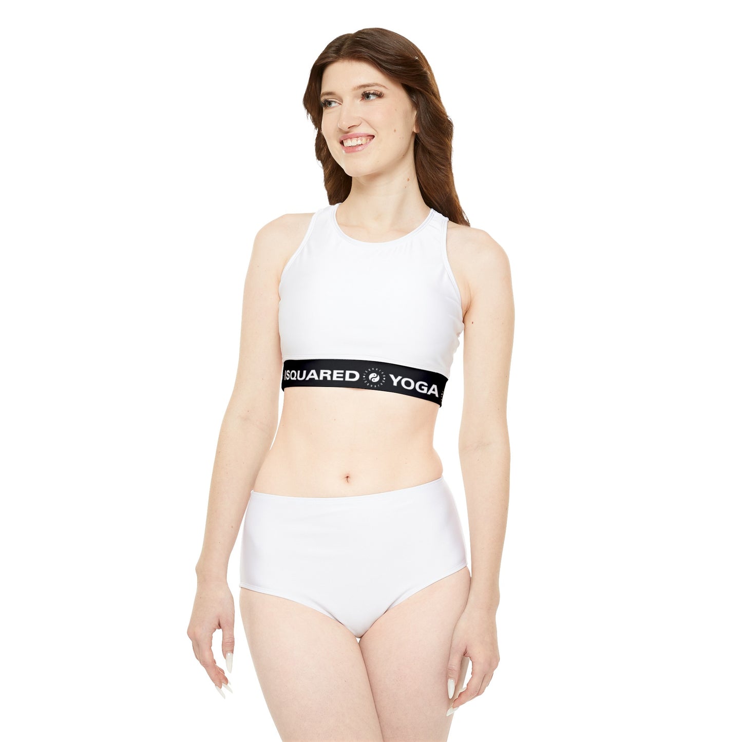 Angel White - Ensemble de bikini de yoga chaud