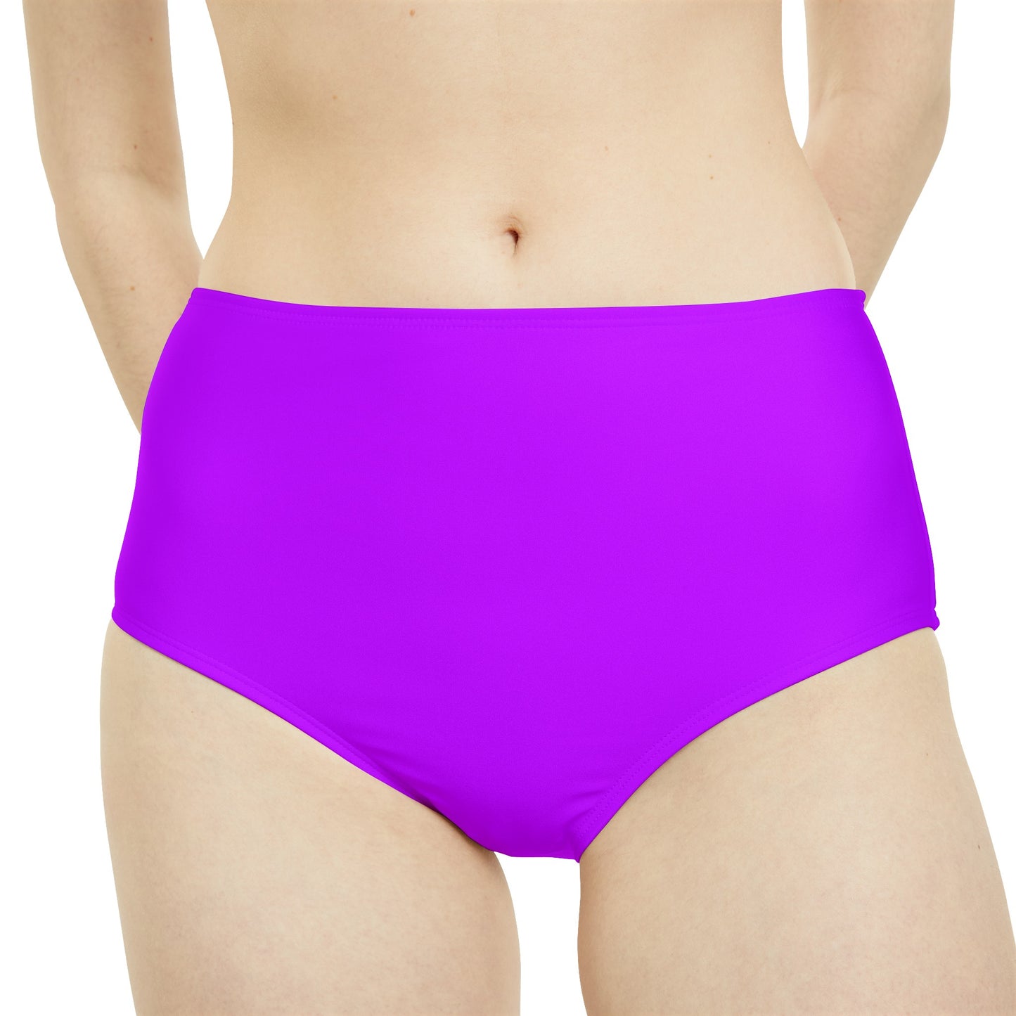 #BF00FF Electric Purple - High Waisted Bikini Bottom