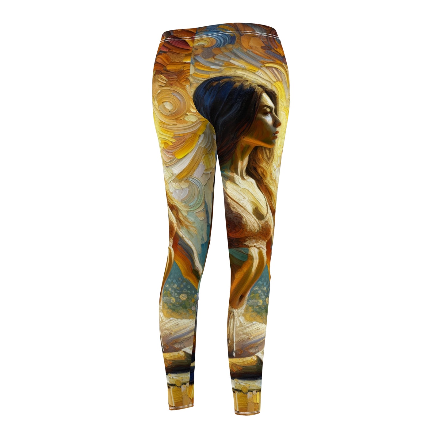 "Golden Warrior: A Tranquil Harmony" - Casual Leggings