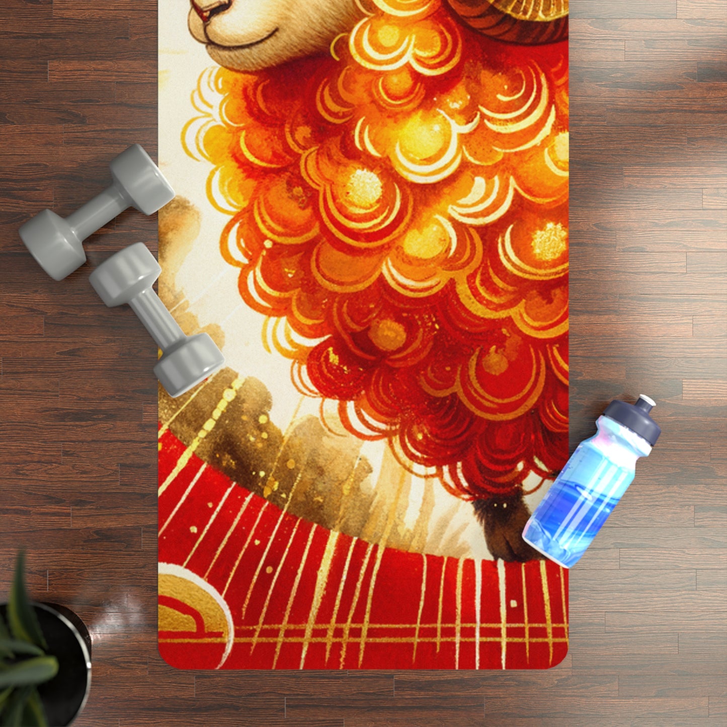 "Auspicious Gold of Divine Ewe: A Lunar New Year Revelry" - Yoga Mat