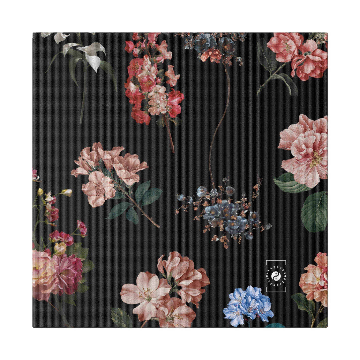 Botanicals on Black - Art Print Canvas