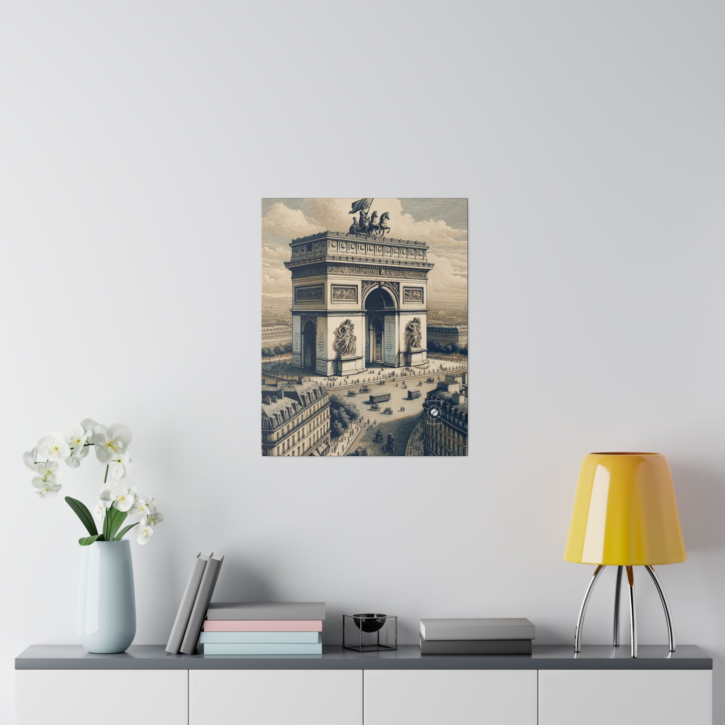 "Majesty of the Arc: A Napoleon Era Portrait" - Art Print Canvas