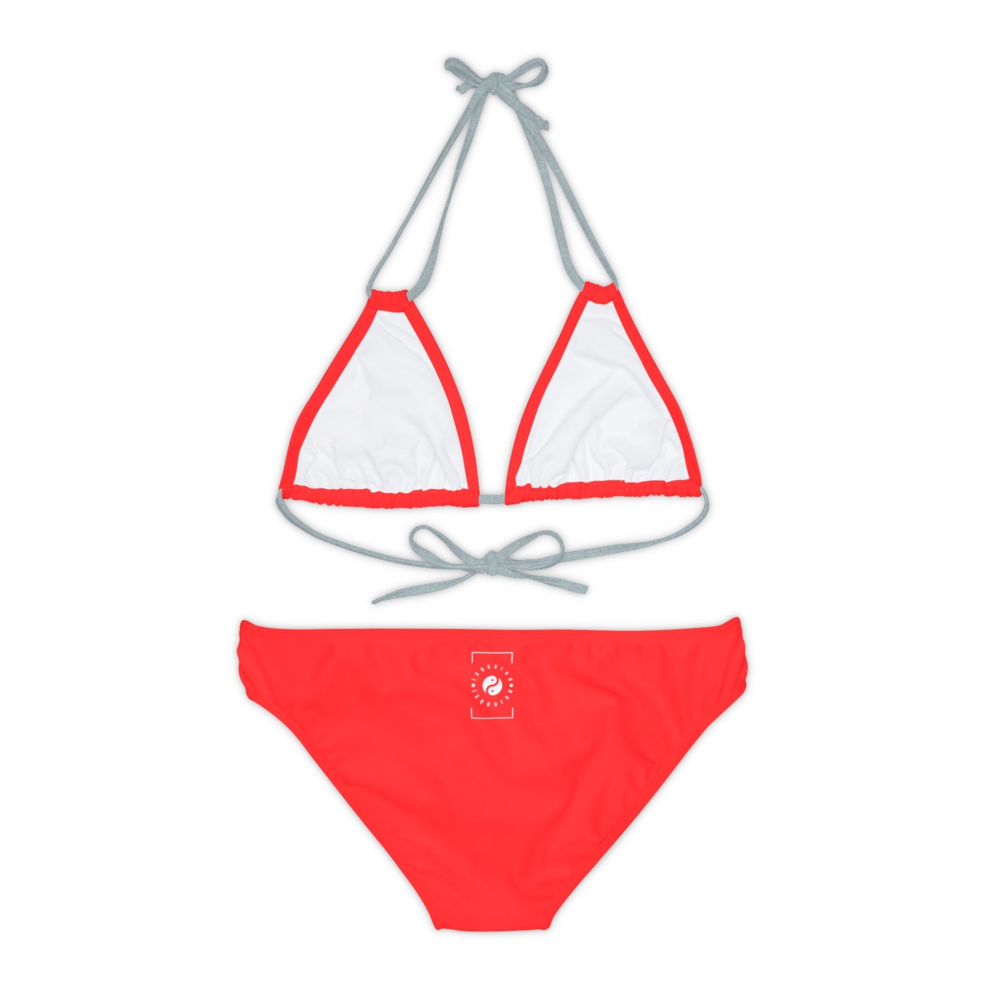 Bright Red FF3131 - Lace-up Bikini Set