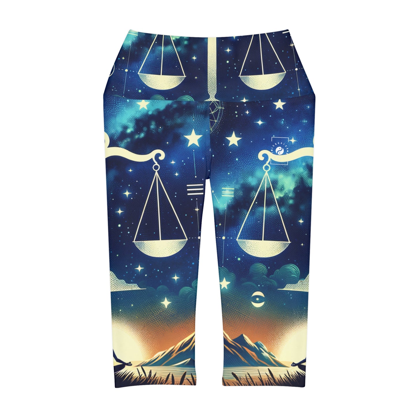 Celestial Libra - High Waisted Capri Leggings