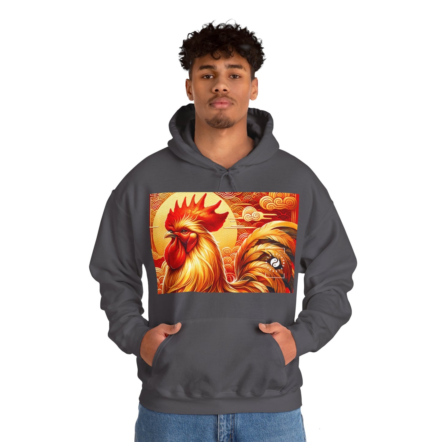 "Crimson Dawn: The Golden Rooster's Rebirth" - Hoodie