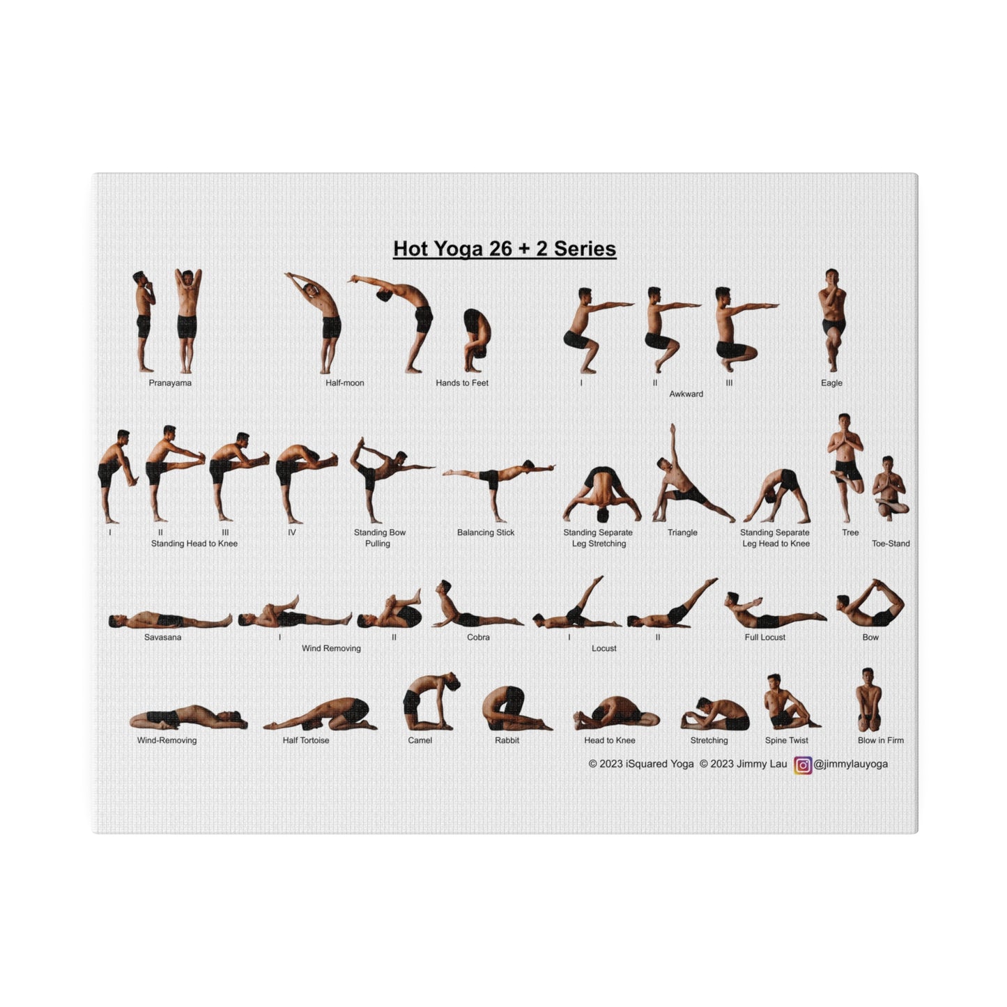 Hot Yoga 26+2 Practice Card Premium Printed Canvas