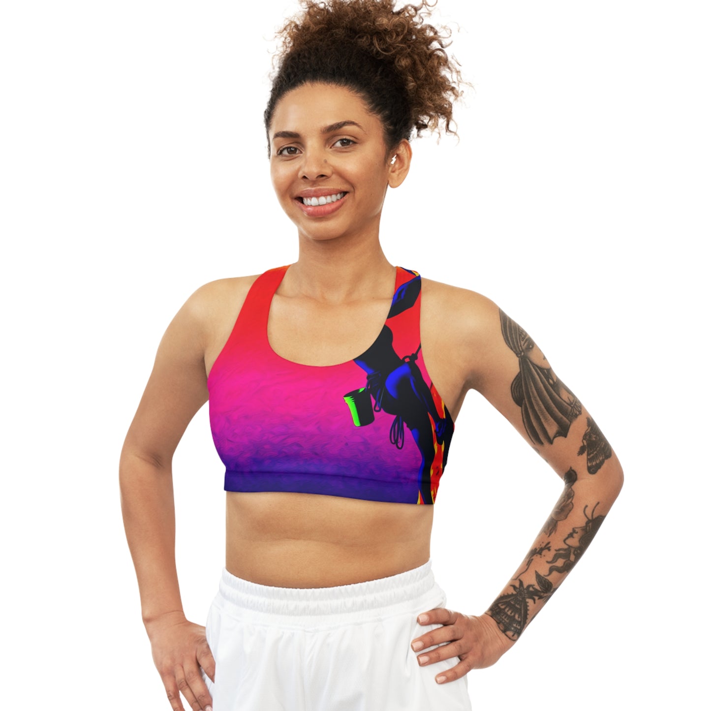 "Technicolour Ascent: The Digital Highline" - Seamless Sports Bra