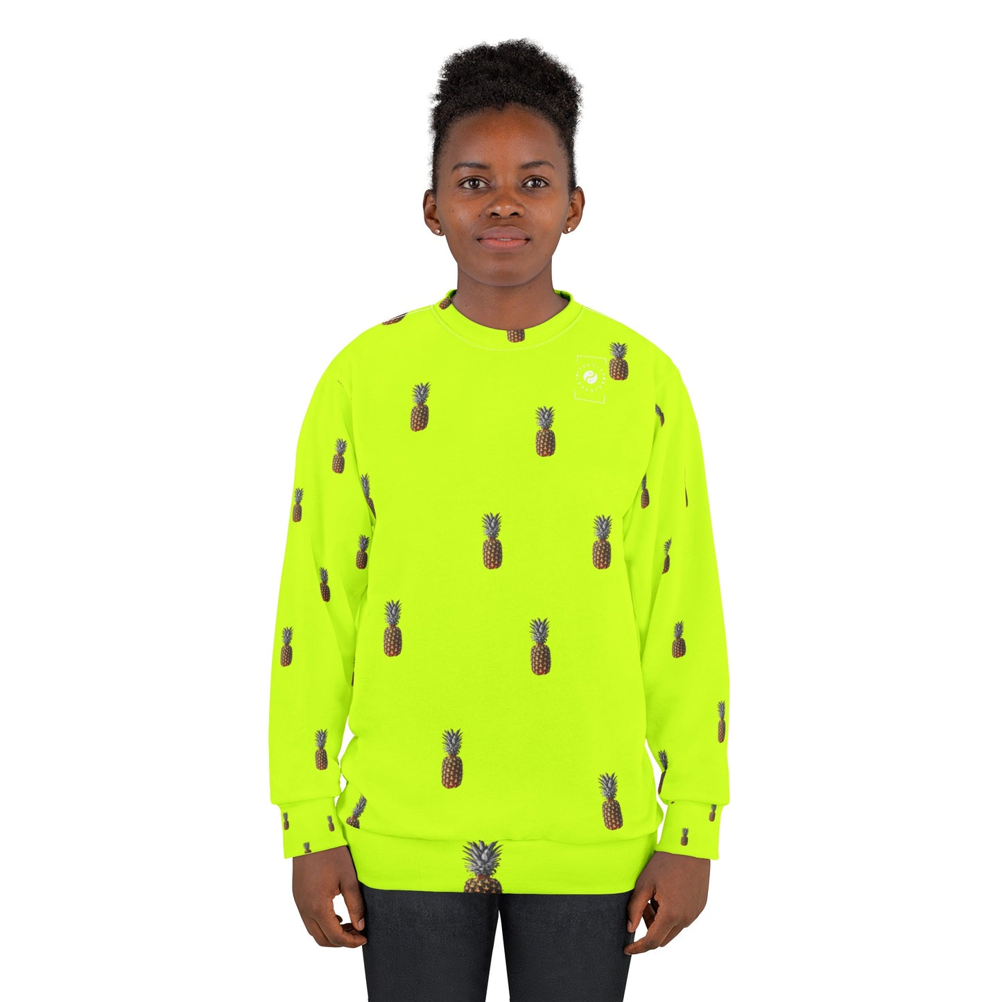 #D7FF11 Sharp Yellow + Pineapple - Unisex Sweatshirt