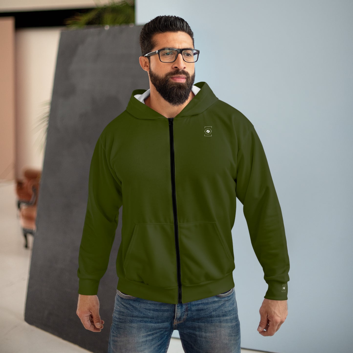 Camo Vert - Sweat à capuche zippé 