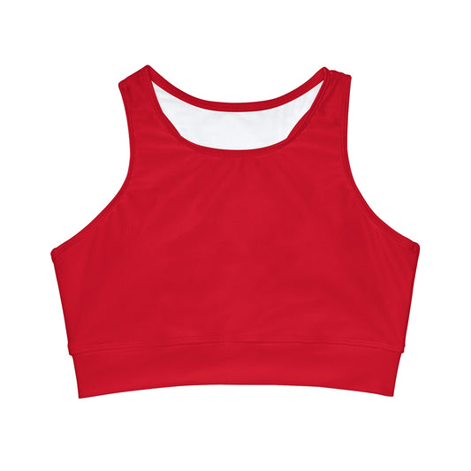 #D10927 Scarlet Red - High Neck Crop Top