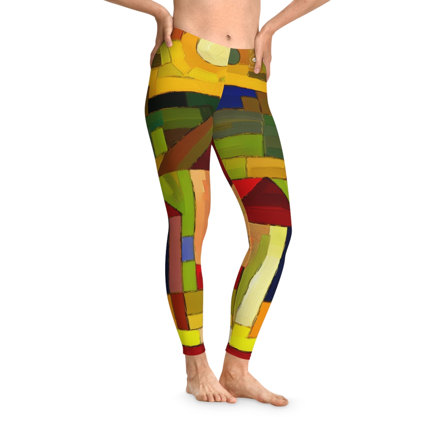 "Earthen Adobes in Hues of Hundertwasser" - Unisex Tights