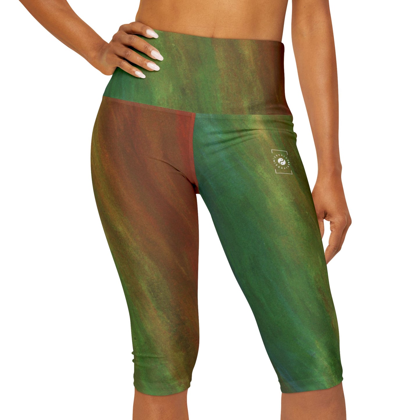 Subtle Rainbow Mood - High Waisted Capri Leggings